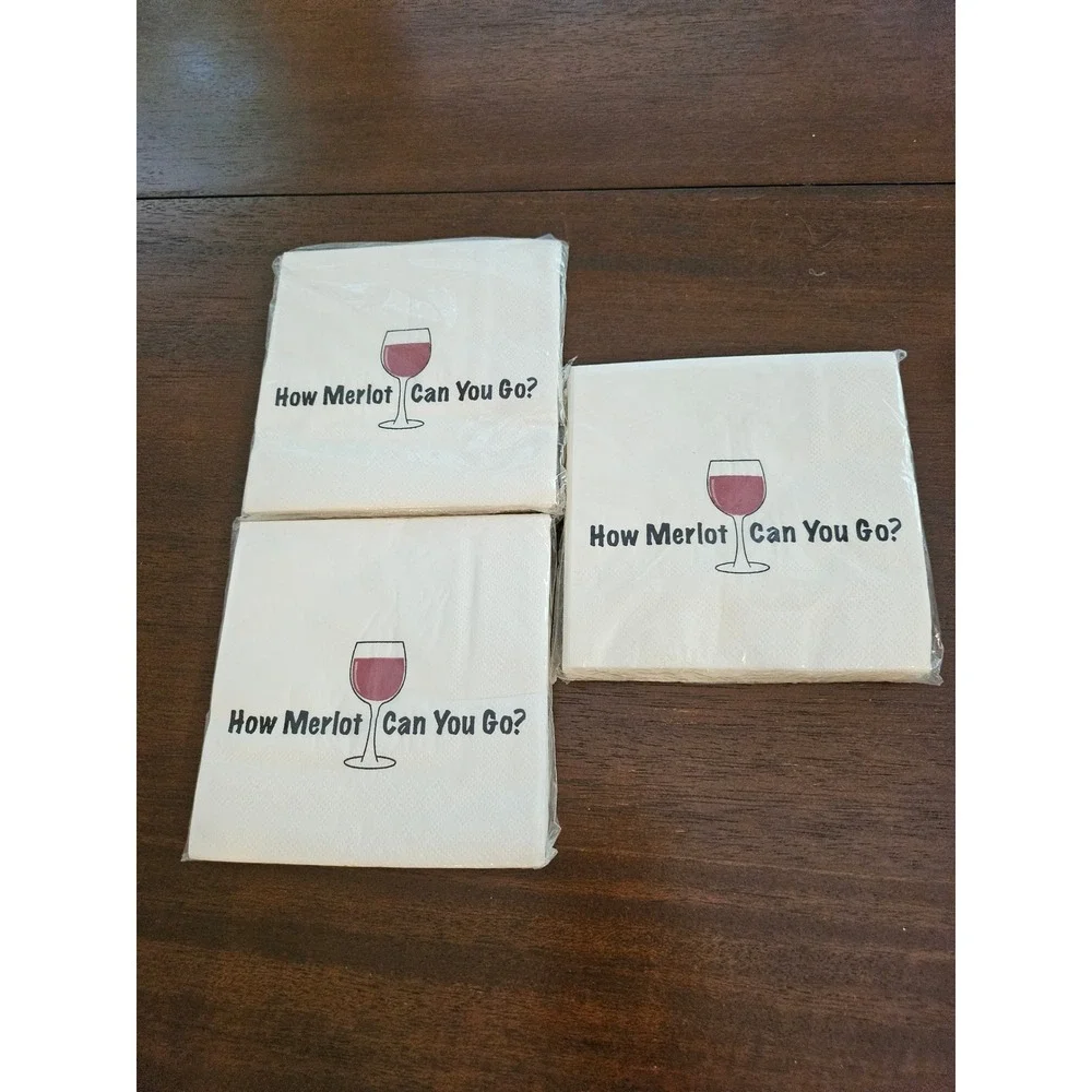 Chris's Stuff Napkins Lot 8 Multicolor Wine Themed Novelty Beverage Guest